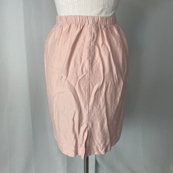 Vintage Pencil Skirt Size 10 Pink Pastel Minimal Retro Preppy Feminine Coqutte - Picture 7 of 13
